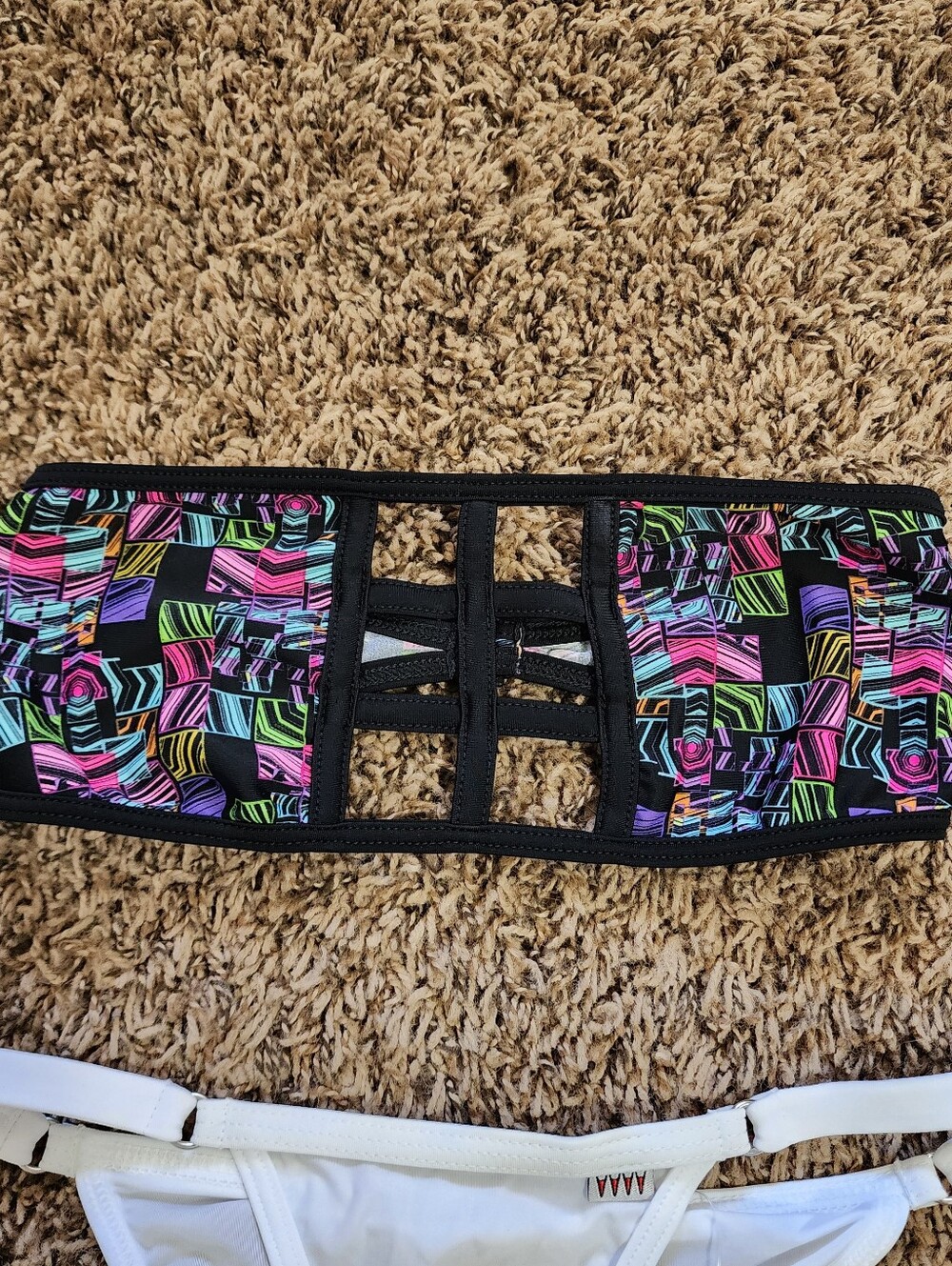 Wicked Weasel Sheer Bikini Set Two Pieces Geometric Multicolor Medium - Picture 3 of 5